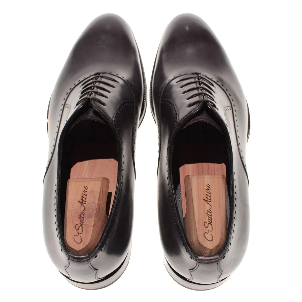 Di Bianco NWD Lace Up Oxford Dress Shoes Size 9 US in Black Leather